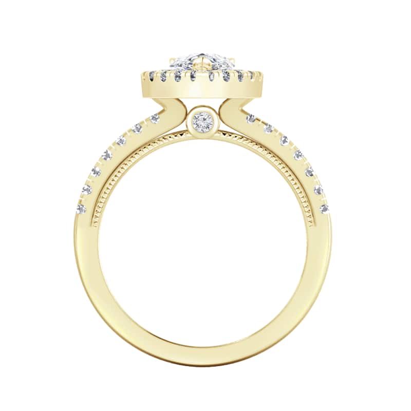 Auriya 14k Gold 1 1/2ctw Pear-cut Halo Diamond Engagement Ring (H-I, SI1-SI2)