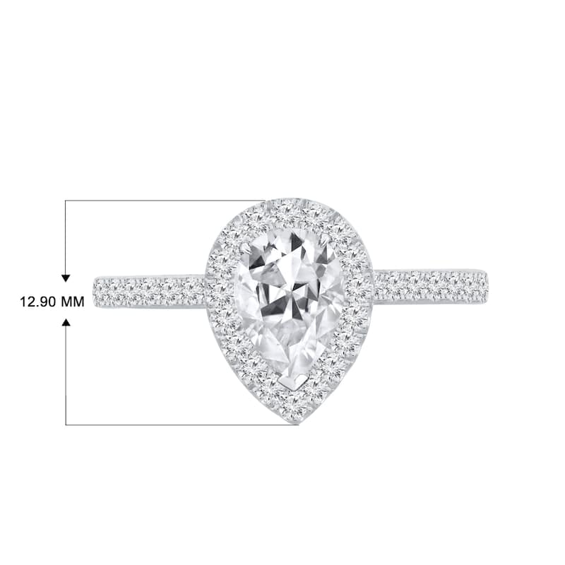 Auriya 14k Gold 1 1/2ctw Pear-cut Halo Diamond Engagement Ring (H-I, SI1-SI2)