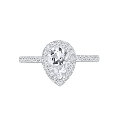 Auriya 14k Gold 1 1/2ctw Pear-cut Halo Diamond Engagement Ring (H-I, SI1-SI2)