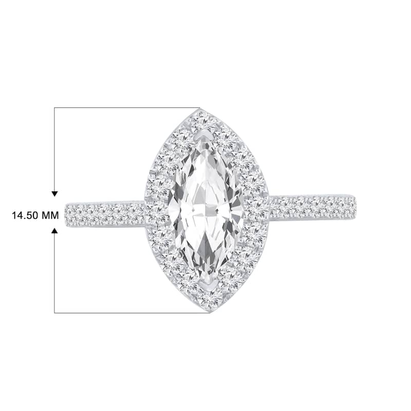 Auriya 14k Gold 1 1/3ctw Marquise Halo Diamond Engagement Ring (H-I, SI1-SI2)