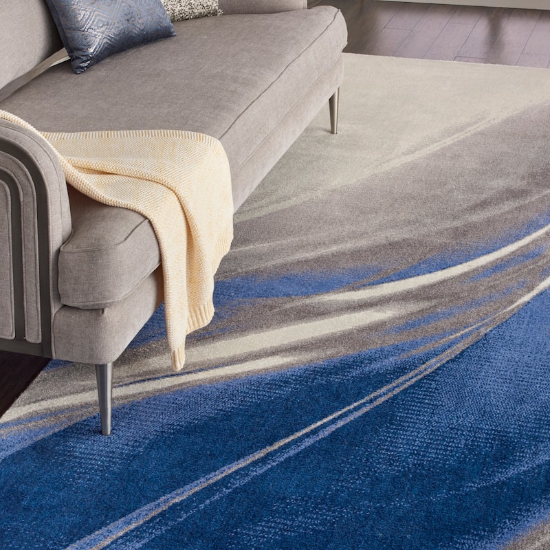 Nourison Twilight Ivory/Grey Blue Coastal Area Rug