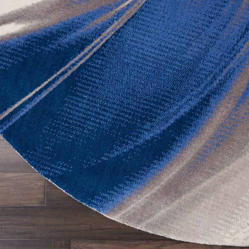 Nourison Twilight Ivory/Grey Blue Coastal Area Rug