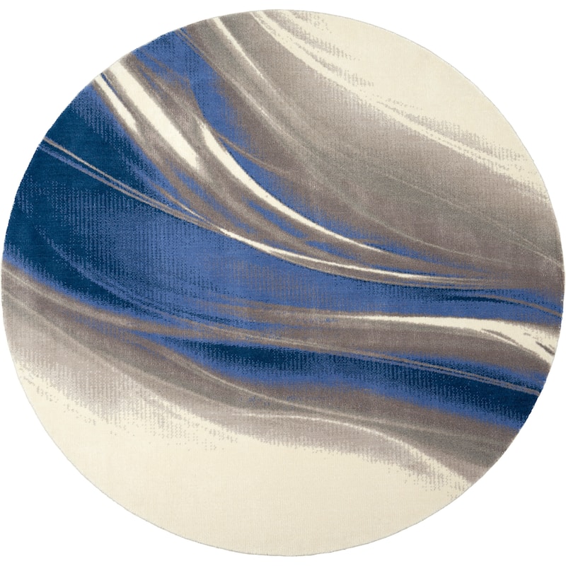 Nourison Twilight Ivory/Grey Blue Coastal Area Rug