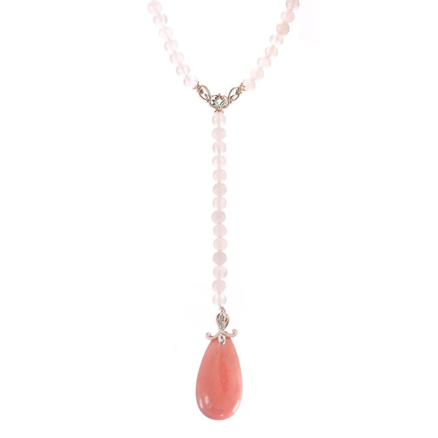 coral rose necklace