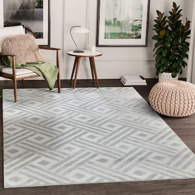 Geometric Grey Area Rug