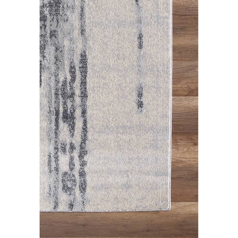 Grey Beige Abstract Drip Paint Area Rug