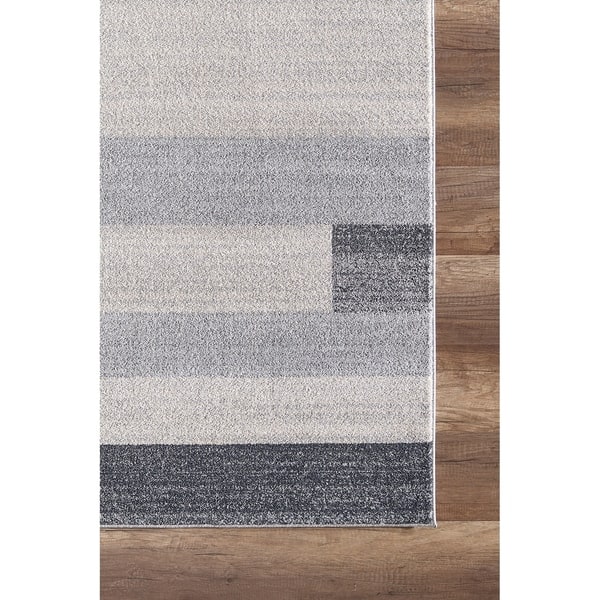 Grey Beige Geometric Tiles Area Rug Overstock 27880547
