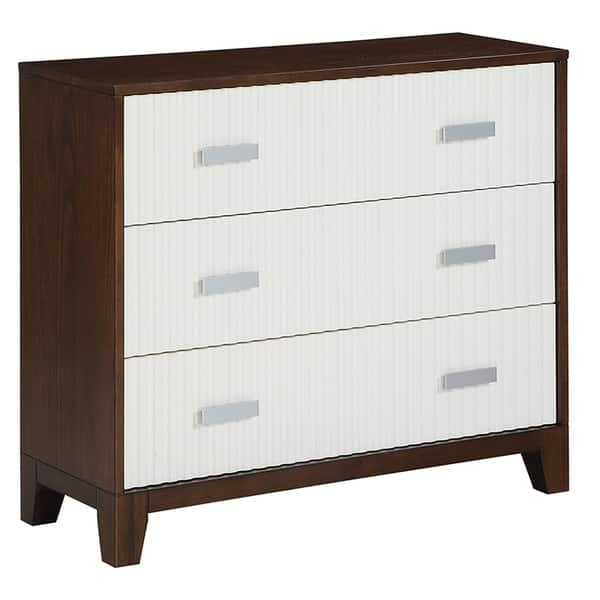 Shop Torino 3 Drawer Brown White Accent Chest Free Shipping