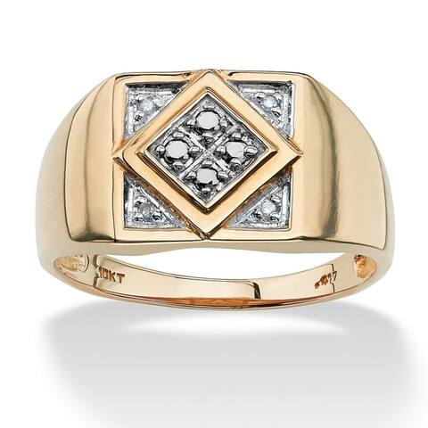 Men's 10K Yellow Gold Genuine Diamond Ring (1/10 cttw) ( I3 Clarity)