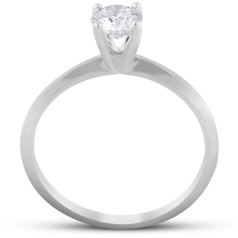 Pompeii3 14k White Gold 1/2 Ct TDW Round Solitaire Diamond Engagement Ring