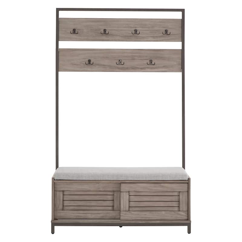 Duke Grey Finish Hall Tree With Cabinet & Cushion by iNSPIRE Q Classic