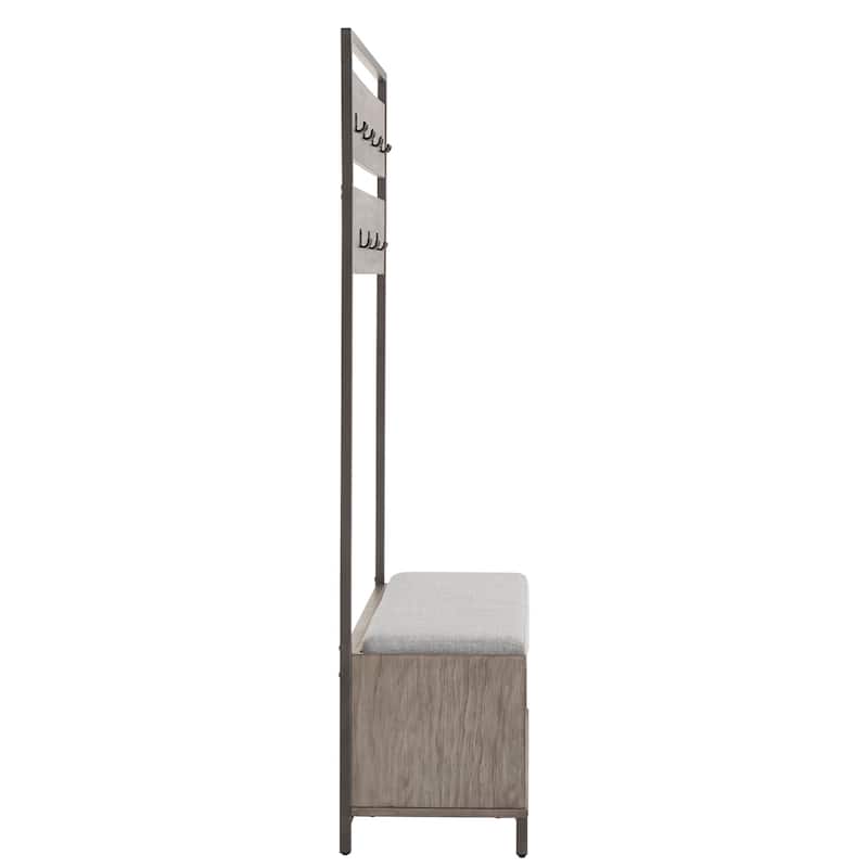Duke Grey Finish Hall Tree With Cabinet & Cushion by iNSPIRE Q Classic