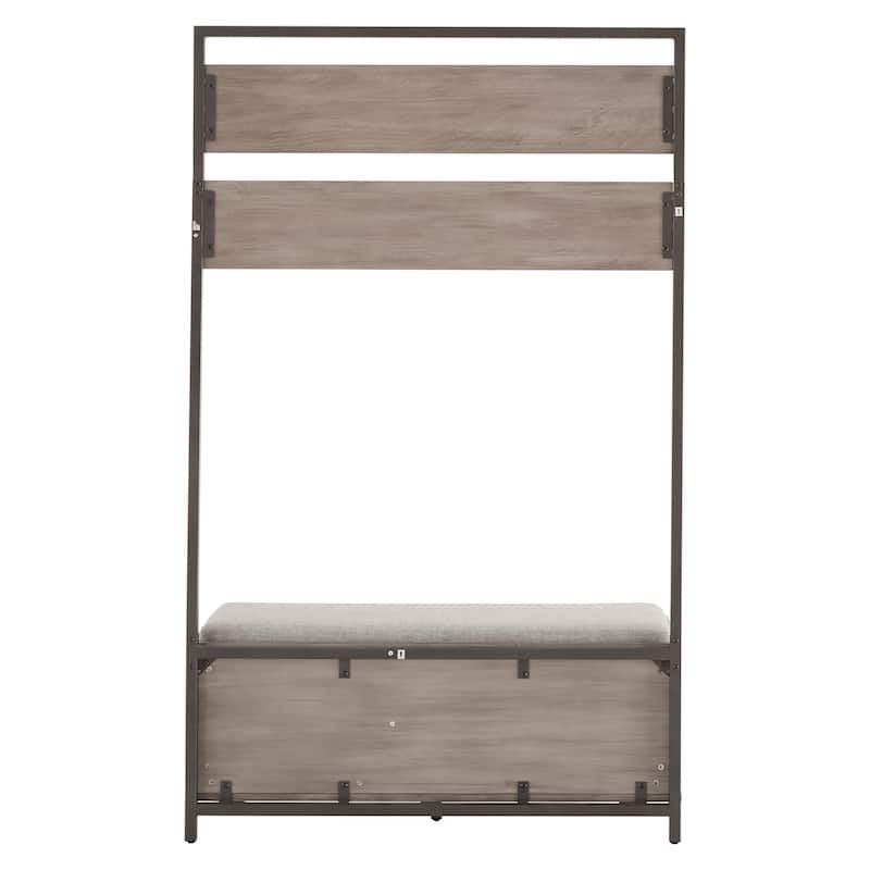 Duke Grey Finish Hall Tree With Cabinet & Cushion by iNSPIRE Q Classic