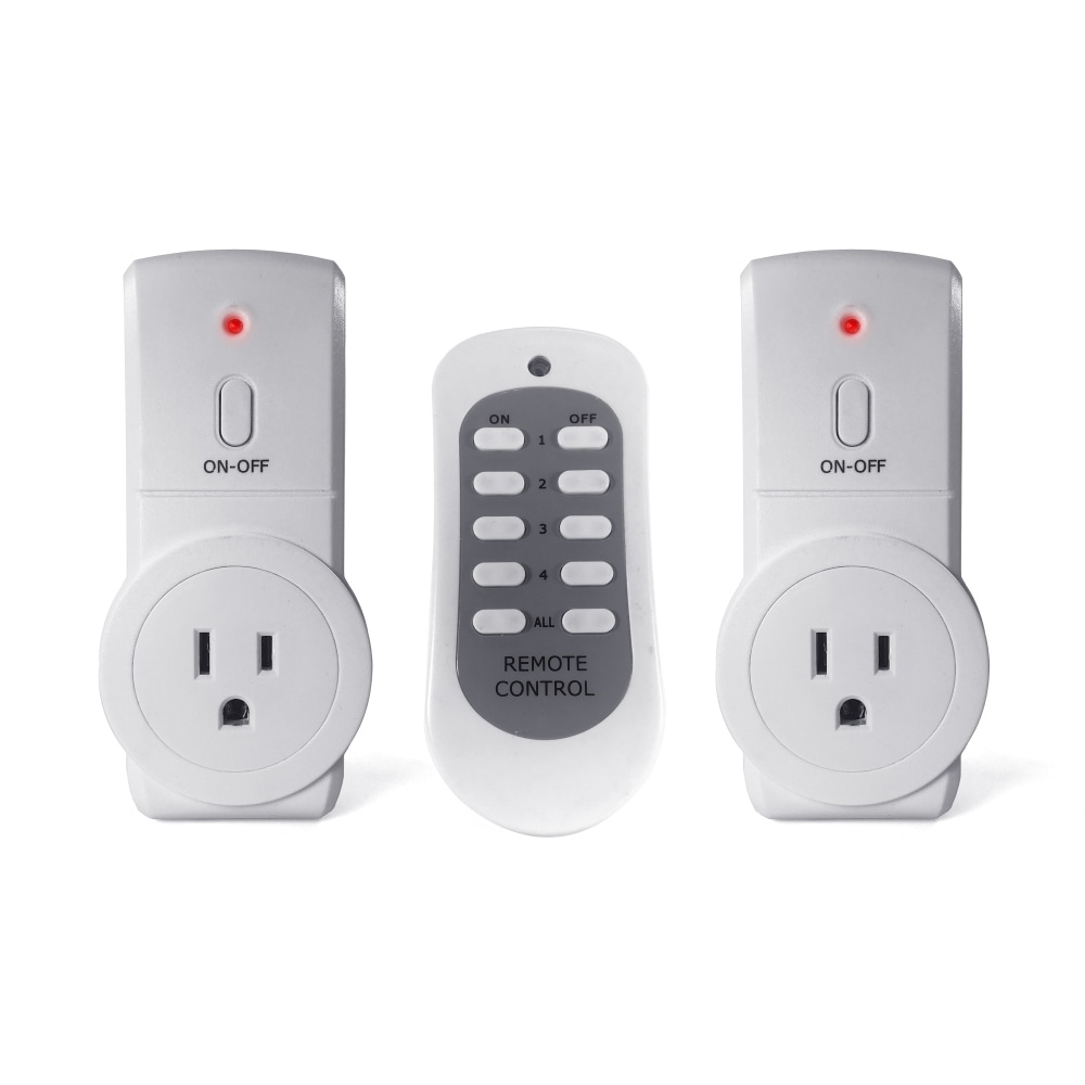 Fosmon Wireless Remote Control Electrical Outlet Switch (5 Pack + 2  Remotes) -ETL Listed, (15A, 125V 1800W) Remote Light Switch Outlet Plug for  Lamp