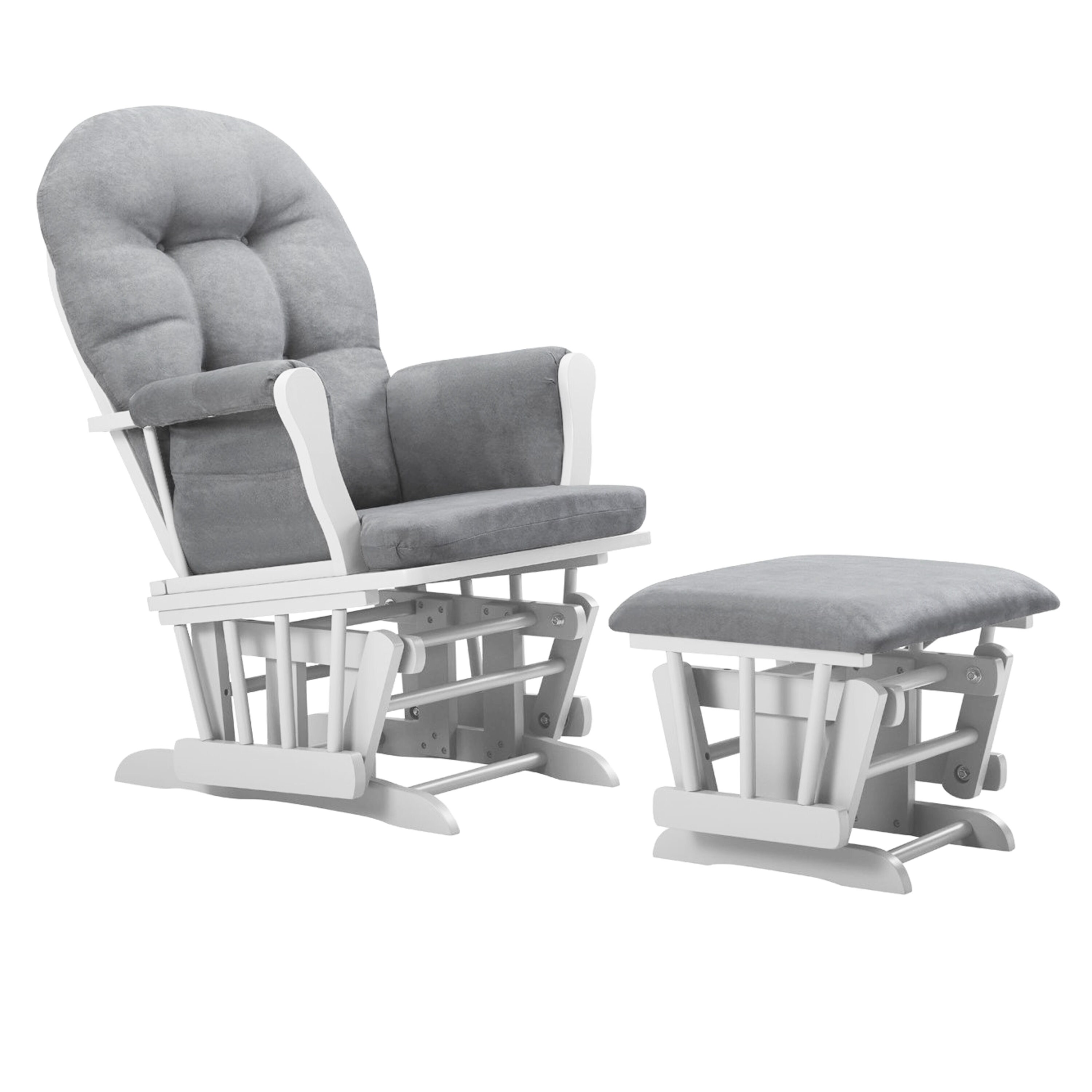 gray and white glider chair