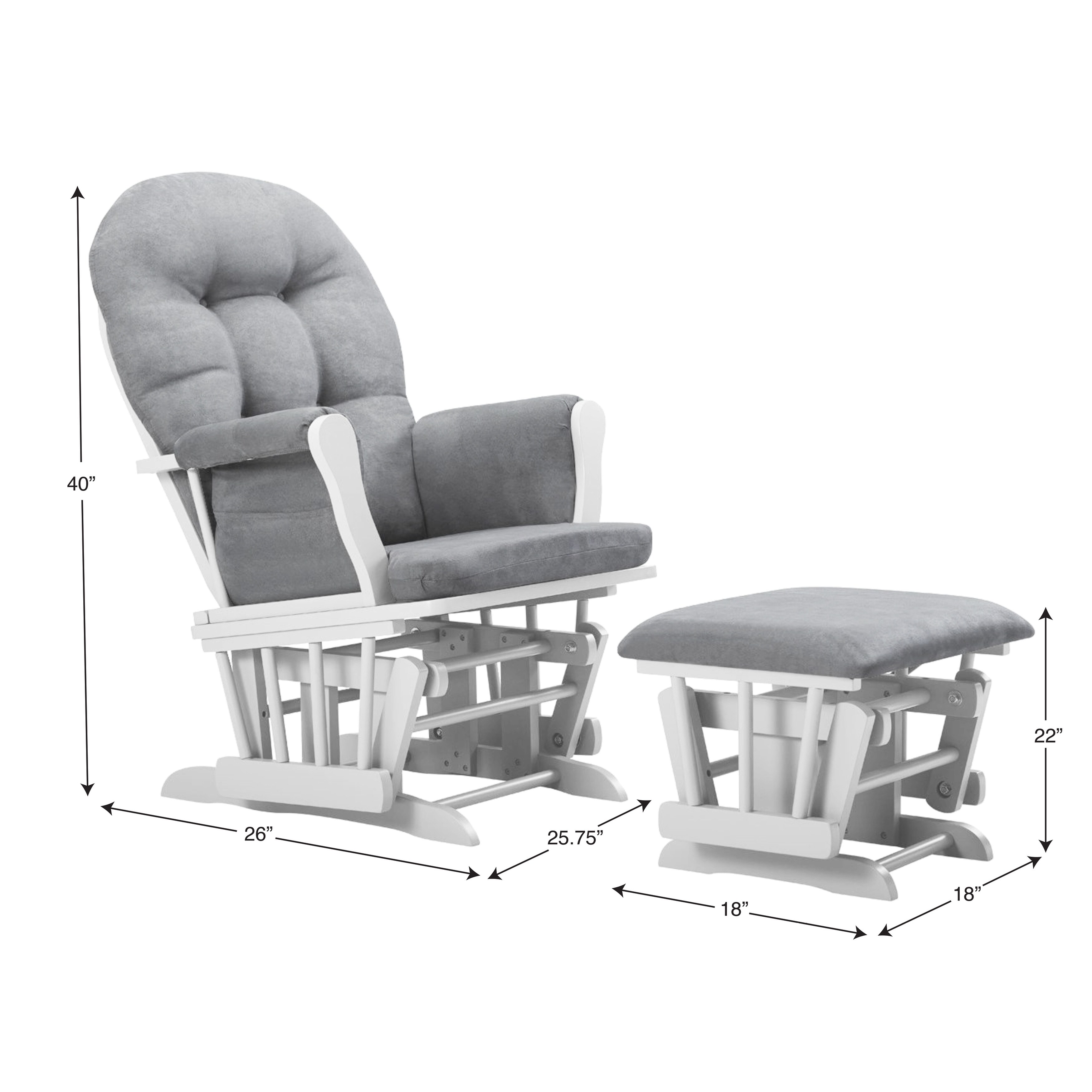 white glider with ottoman