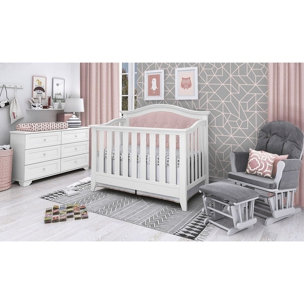 Tufted crib store with changing table