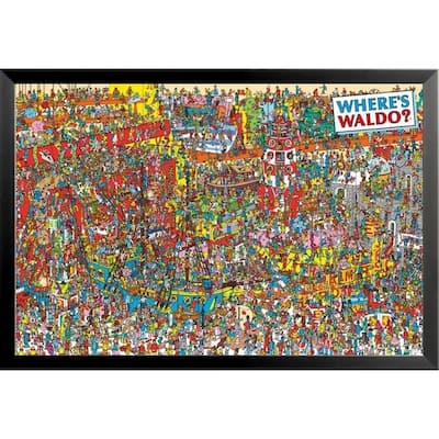 FRAMED Where's Waldo? Visual Challange Art Print Poster - 36 x 24