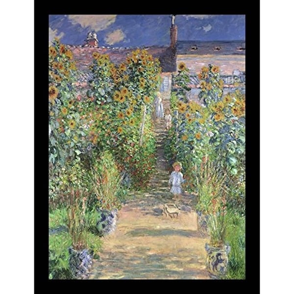 FRAMED Monet's Garden at Vetheuil by Claude Monet 24x18 Museum Art Print Poster - 24 x 18. Opens flyout.