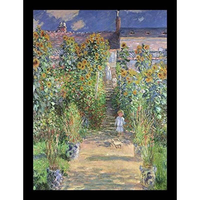 FRAMED Monet's Garden At Vetheuil by Claude Monet 24x18 Museum Art Print Poster - 24 x 18