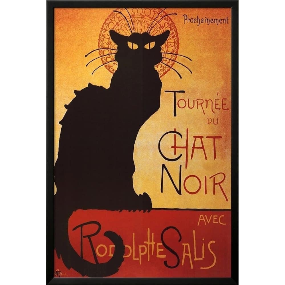 FRAMED Theophile Steinlen Tournee du Chat Noir Avec Rodolphe Salis 36x24 Art Print Poster - 36 x 24