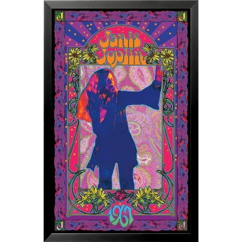 FRAMED Janis Joplin 1967 by Bob Masse Music Classic Rock Band Psychedelic Art Print Poster