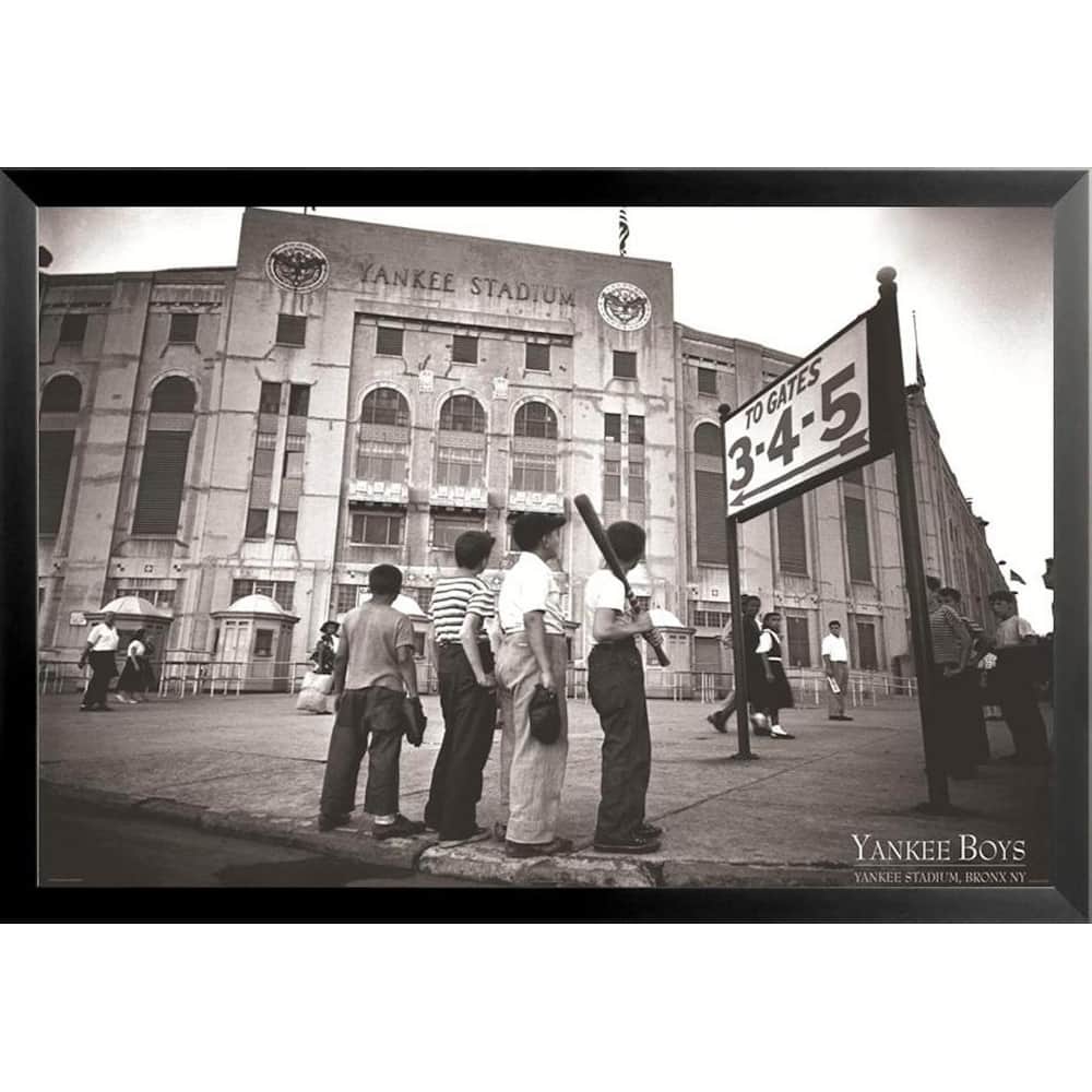 Vintage 'Yankee Stadium Boys' Framed Sports Art Print - 36 x 24