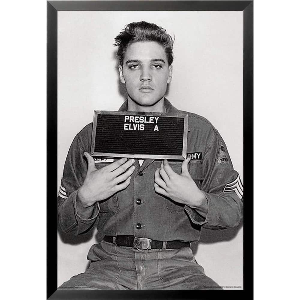 FRAMED Young Elvis Presley Enlistment in Army 36x24 Photograph Art Print Poster - 36 x 24
