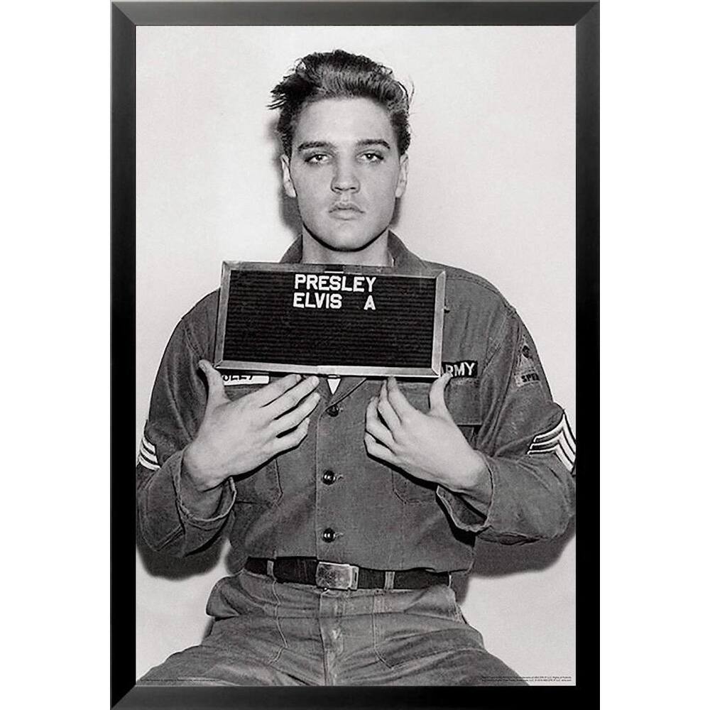 FRAMED Young Elvis Presley Enlistment in Army 36x24 Photograph Art Print Poster - 36 x 24