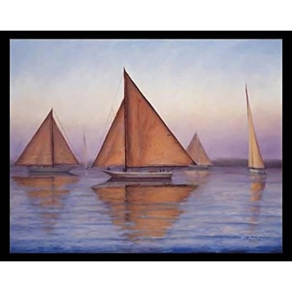 FRAMED Skipjack by Karl Soderlund 28x22 Art Print Poster Sailing Ocean Coastal Nautical - 28 x 22