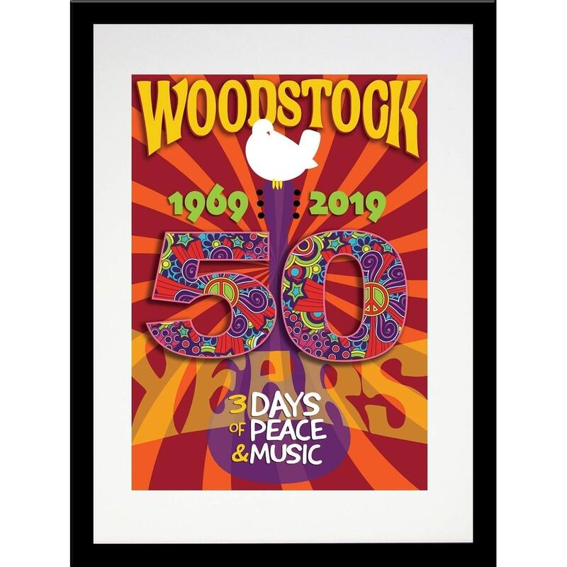 FRAMED Woodstock 50th Anniversary Photograph by Bob Downs Graphic Art Print - 16 x 20 - Black