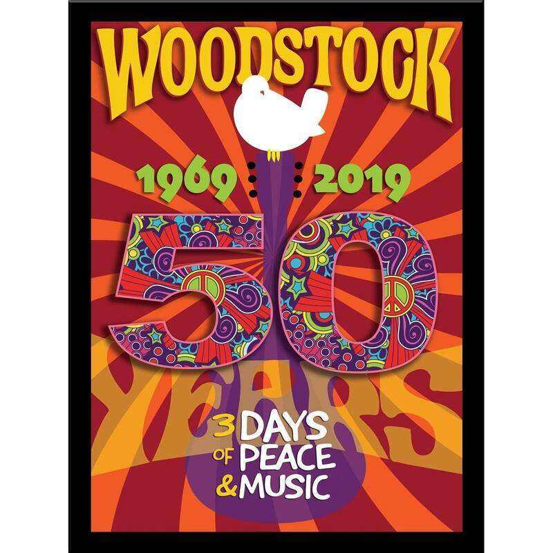 FRAMED Woodstock 50th Anniversary Photograph by Bob Downs Graphic Art Print - 36 x 24 - Black