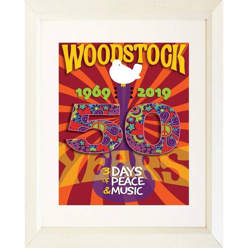 FRAMED Woodstock 50th Anniversary Photograph by Bob Downs Graphic Art Print - 16 x 20 - White