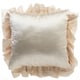 preview thumbnail 6 of 22, HULALA HOME Clover Faux Silk Ruffled 18-inch Square Down Alternative Throw Pillow - 18*18