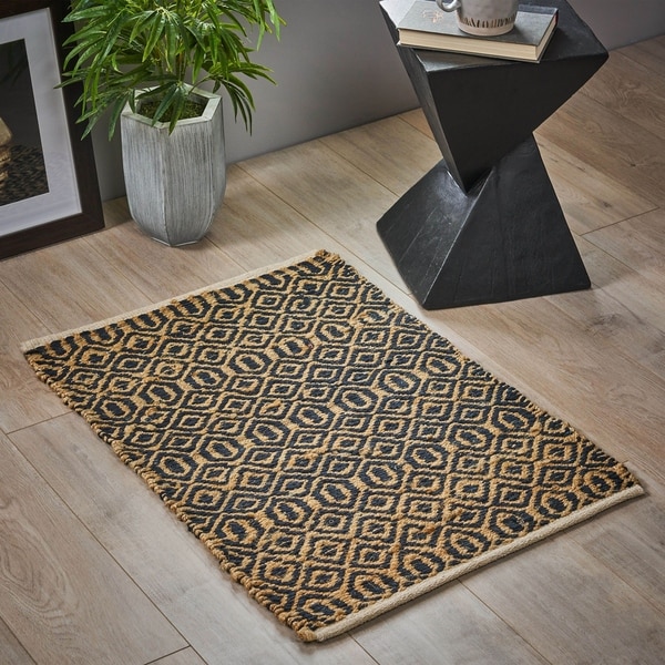 Dymnos Boho Hemp and Chenille Cotton Patterned Scatter Rug by Christopher Knight Home