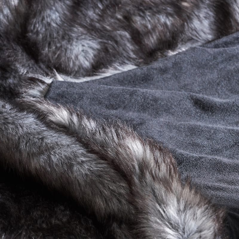 Warrin Streak Faux Fur Throw Blanket by Christopher Knight Home