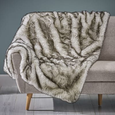 Warrin Streak Faux Fur Throw Blanket by Christopher Knight Home
