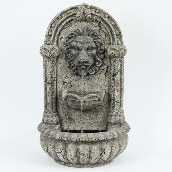 Polyresin Majestic Lion Outdoor Wall Fountain On Polyresin Majestic Lion Outdoor