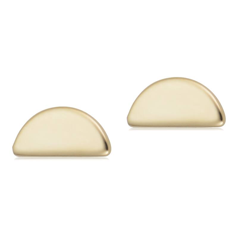 14k Yellow Gold Half Circle Stud Earrings