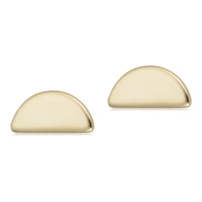 14k Yellow Gold Half Circle Stud Earrings
