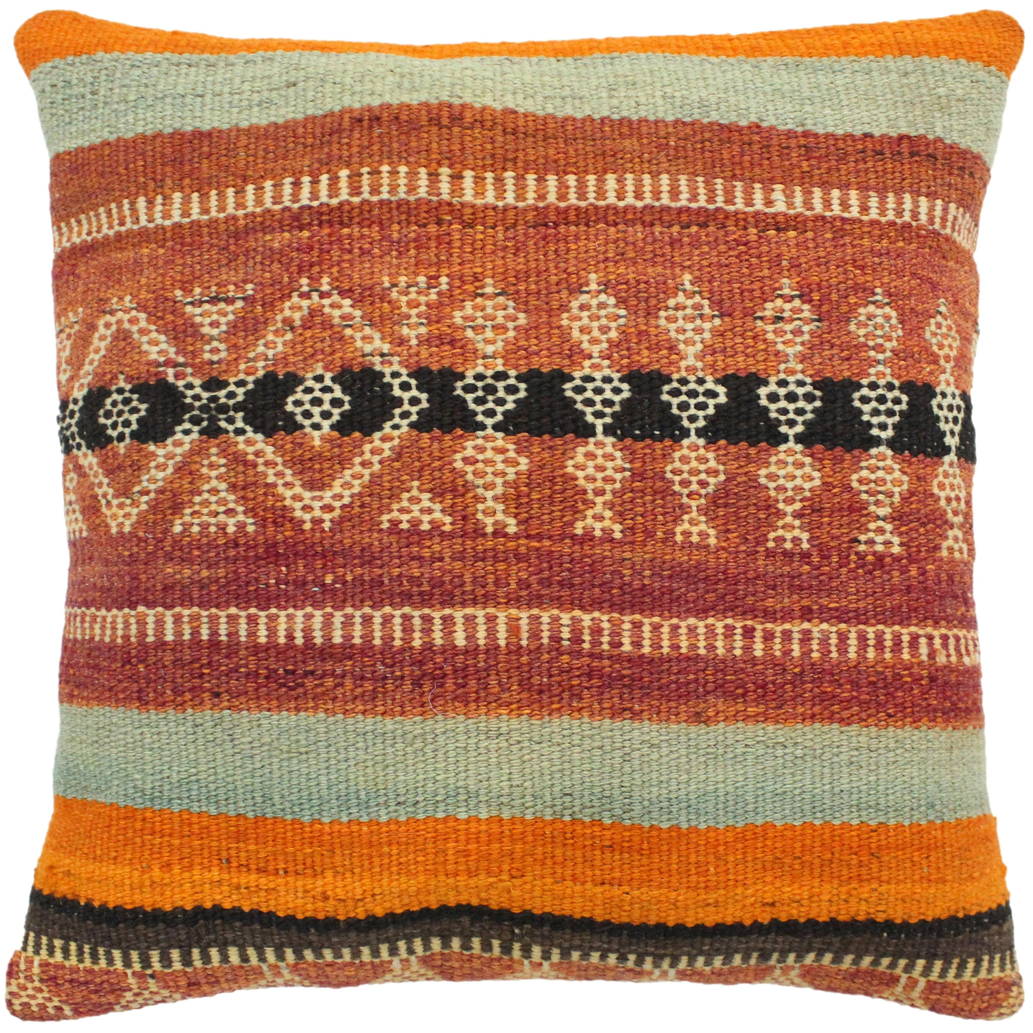 Shop Cady Rust Orange Hand Woven Kilim Throw Pillow 17 X17