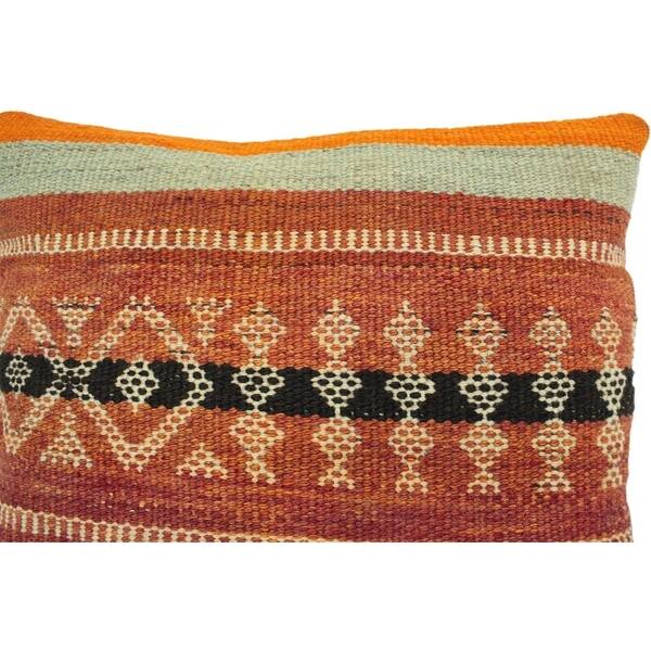 Shop Cady Rust Orange Hand Woven Kilim Throw Pillow 17 X17