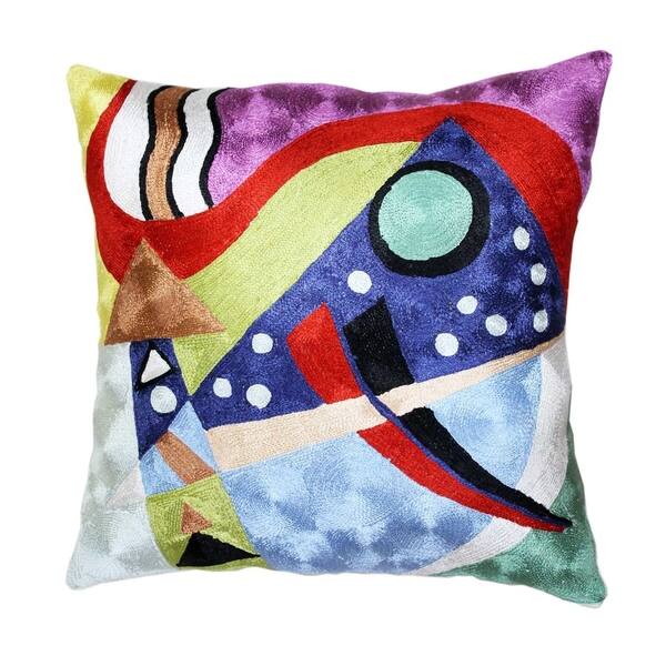 Shop Kandinsky Abstract Ii Navy Blue Accent Pillow Cover Handmade