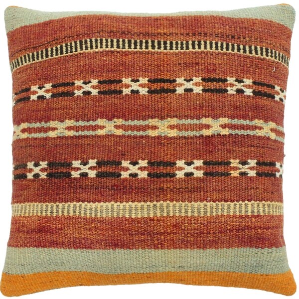 Shop Cade Rust Orange Hand Woven Kilim Throw Pillow 17 X17