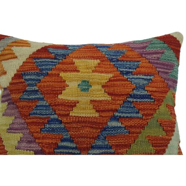 Shop Etheridg Rust Orange Hand Woven Kilim Throw Pillow 18 X18