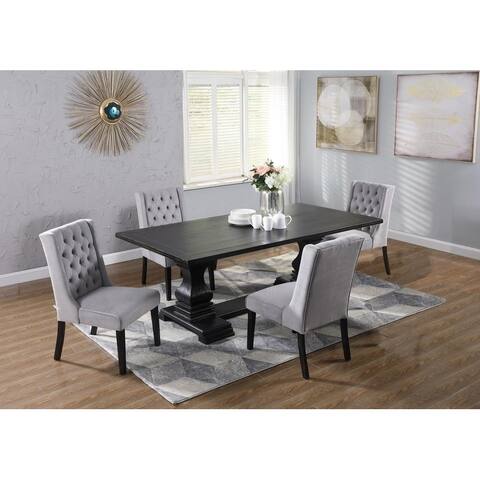 Best Master Furniture 5 Pieces Rectangular Grey Dining Set
