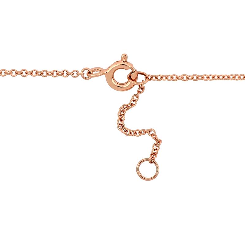 Miadora 14k Rose Gold 1/6ct TDW Parallel Baguette and Round-Cut Diamond V-Shape Bar Necklace