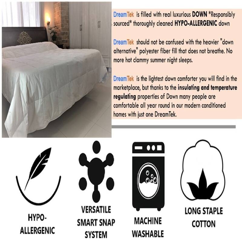 DreamTek Lightweight Down Comforter with SmartSnap System