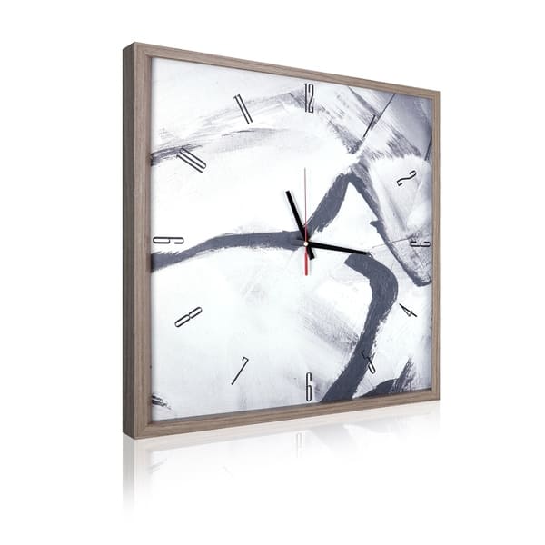 Shop Black Gray Abstract Print Framed Decorative Art Clock 21 25