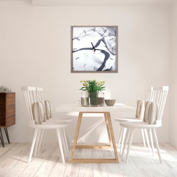 Shop Black Gray Abstract Print Framed Decorative Art Clock 21 25